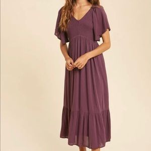 Elegant Purple Midi Dress